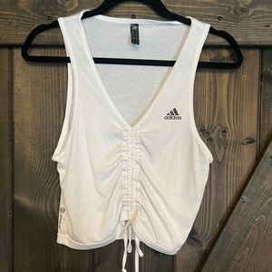 Adidas white Crop top athletic shirt Size M